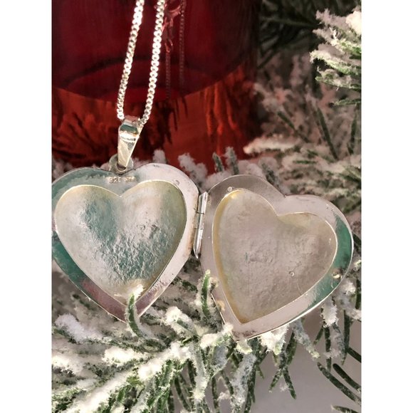 Sterling Silver Heart Locket Necklace - Picture 3 of 7